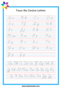 alphabet tracing worksheet in cursive