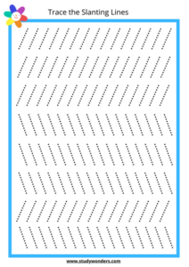 right and left slanting lines worksheet
