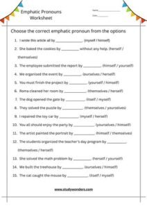 Emphatic Pronoun Worksheet (PDF)