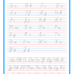 alphabet tracing worksheet in cursive
